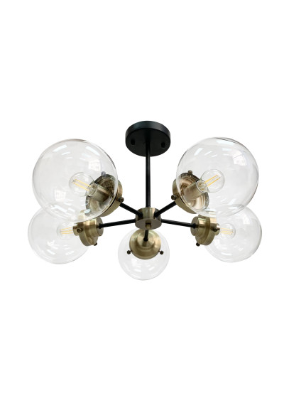 Lens ceiling light 5xE14 black / patynowy 60 cm