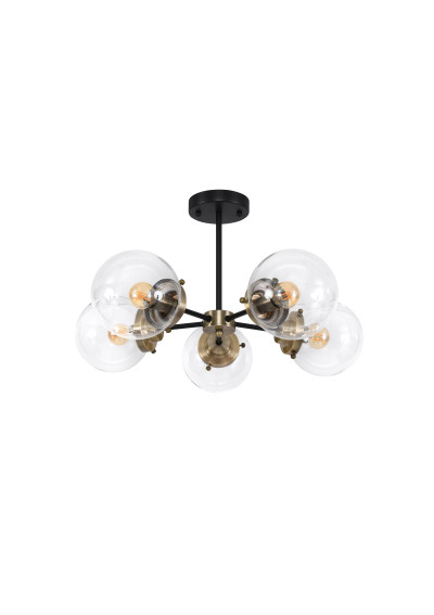 Lampa sufitowa Lens 5xE14 czarny + patynowy 60 cm - zdjęcie produktu 2