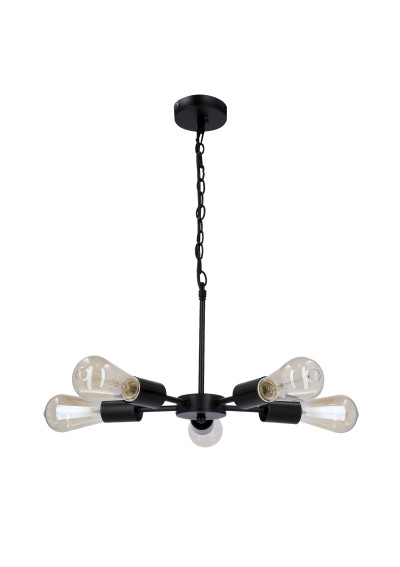Lampa wisząca Sparta 5xE27 czarny 36 cm