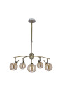 Lentini pendant light 5xG9 patynowy, klosz bursztynowy 55 cm