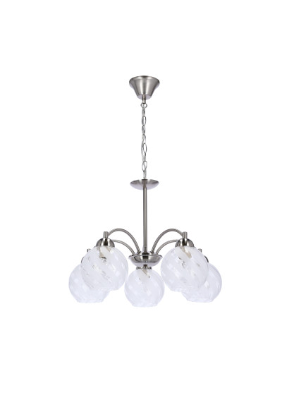 Baida pendant light 5xE27 satynowy, klosz matowo transparent 40 cm