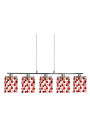 Classic pendant light G9 chromee, kryształki czerwone 80 cm