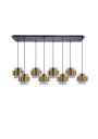 Spiega pendant light 8xE27 black / mosiężny, klosz smoked 106 cm