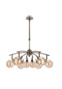 Lentini pendant light 8xG9 patynowy, klosz bursztynowy 74 cm