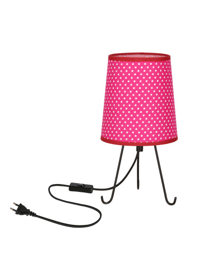 E14 table lamp 1xE14 black / fuksja 14 cm