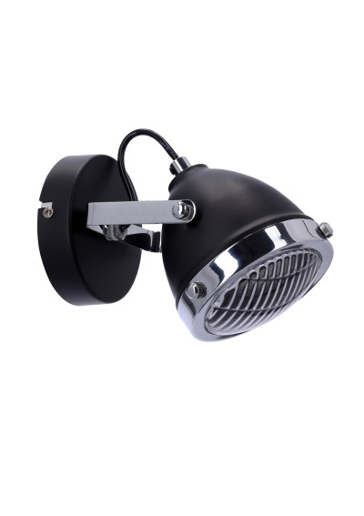 Lampa ścienna Crazy 1xGU10 czarny+chromowy+bezbarwny 19 cm - zdjęcie produktu 1
