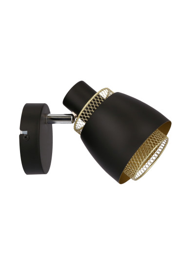 Aleksandria wall light 1xE14 black / gold 16,5 cm