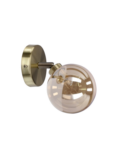 Rodia wall light G9 patynowy, klosz bursztynowy 16 cm