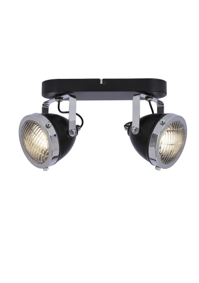 Lampa sufitowa Crazy 2xGU10 czarny+chromowy+bezbarwny 30 cm - zdjęcie produktu 2