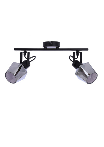 Randi ceiling light 2xE14 black, klosz smoked 44 cm