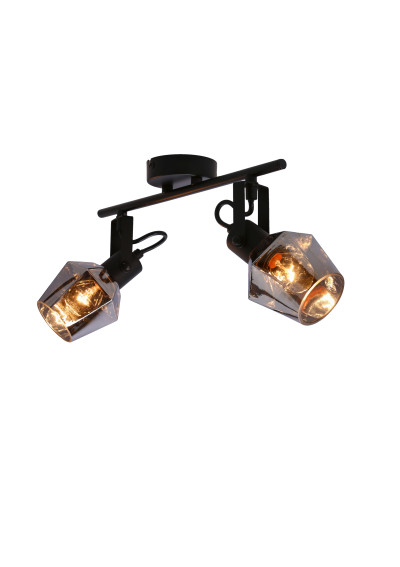 Lampa sufitowa Randi 2xE14 czarny, klosz dymiony 44 cm - zdjęcie produktu 3