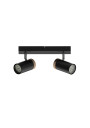 Lampa sufitowa Lagos 2xGU10 czarny + drewniany 31 cm