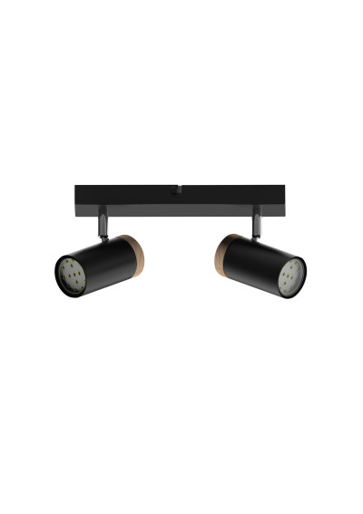 Lagos ceiling light 2xGU10 black / drewniany 31 cm