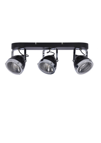 Crazy ceiling light 3xGU10 black/chromee/clear 41 cm
