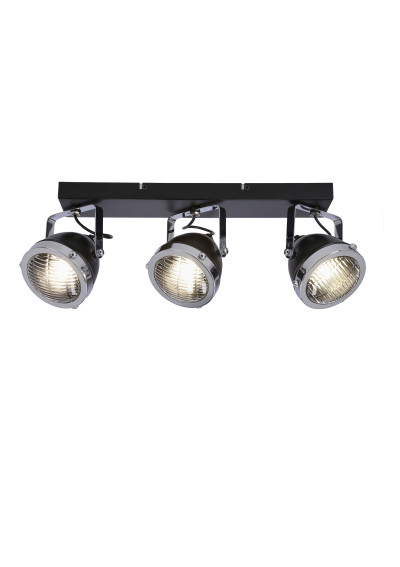 Lampa sufitowa Crazy 3xGU10 czarny+chromowy+bezbarwny 41 cm - zdjęcie produktu 3