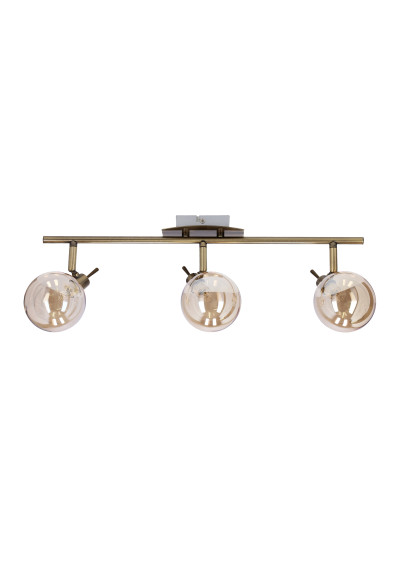 Lampa sufitowa Lentini 3xG9 patynowy, klosz bursztynowy 66 cm