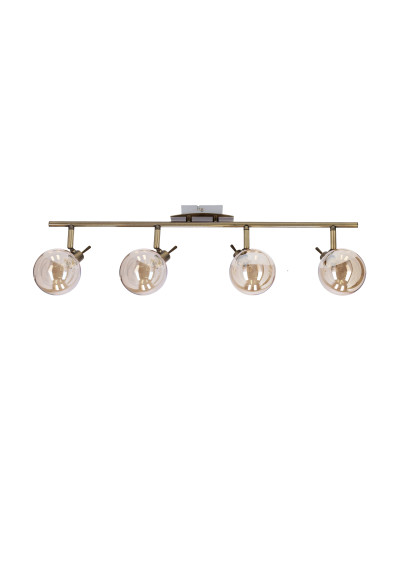 Lampa sufitowa Lentini 4xG9 patynowy, klosz bursztynowy 82 cm