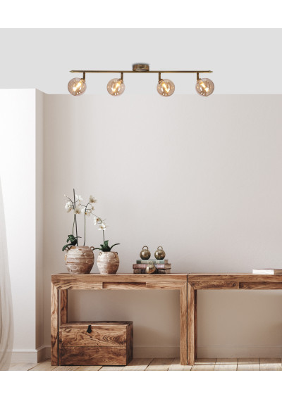 Rodia ceiling light 4xG9 patynowy, klosz bursztynowy 82 cm - product image 1