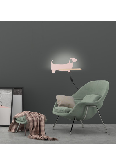 Lampa ścienna Dog 5 W LED 4000 K różowy 36,5 cm - zdjęcie produktu 1