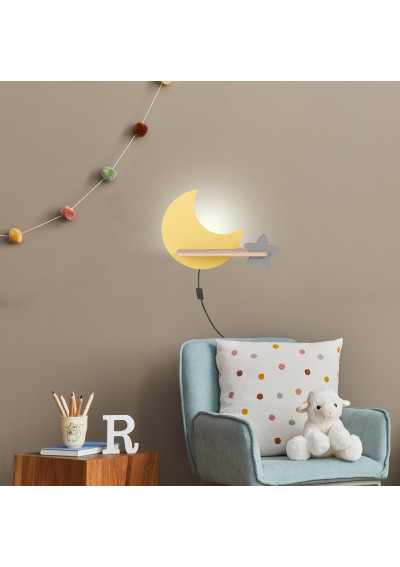 Lampa ścienna Moon 5 W LED 4000 K złoty+szary 39,5 cm - zdjęcie produktu 1
