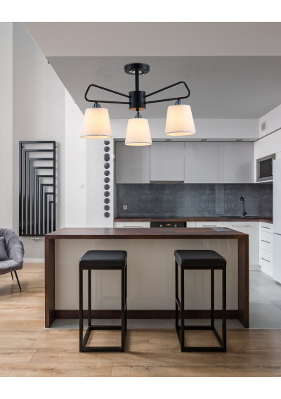 Lampa wisząca Morley 3xE14 czarny 58,5 cm - zdjęcie produktu 3