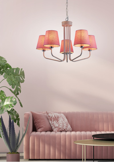 York pendant light 5xE14 white 72 cm - product image 1