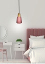 Lampa wisząca Faro 1xE27 rózówy 13 cm - zdjęcie produktu 1