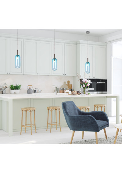 Lampa wisząca Fiuggi 6 W LED 3000 K niebieski 13 cm - zdjęcie produktu 4