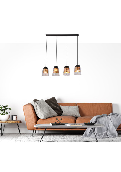Lampa wisząca Fresno 4xE27 czarny 84 cm - zdjęcie produktu 2