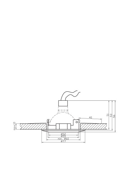 Oprawa stropowa So-01 MR16 7,7 cm - wymiary produktu