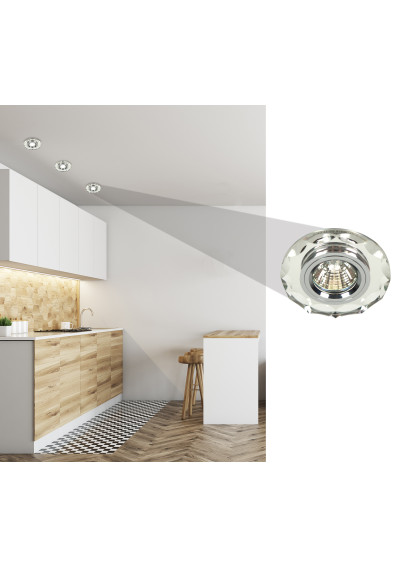Oprawa stropowa Ss-12 MR16 chromowy, szkło bezbarwne 9,4 cm - zdjęcie produktu 2