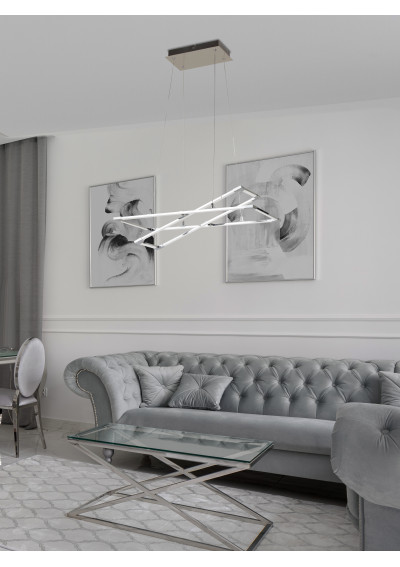 Lampa wisząca Kseros 35 W LED 4000 K srebrno szary 60 cm - zdjęcie produktu 3