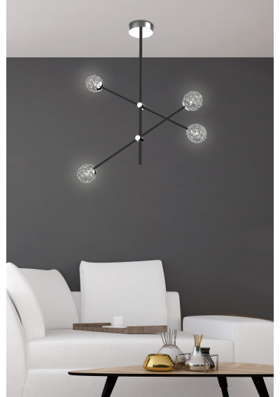 Paksos pendant light 4xG9 black 67 cm - product image 1