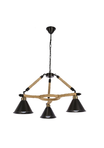 E27 pendant light 3xE27 black 72 cm