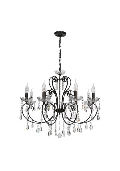 Aurora pendant light 8xE14 black 73 cm