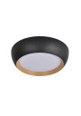 Plafon Abruzzo 24 W LED 4000 K czarno drewniany, klosz biały 40 cm