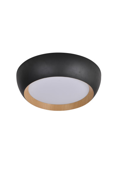 Abruzzo ceiling light 24 W LED 4000 K czarno drewniany, klosz white 40 cm