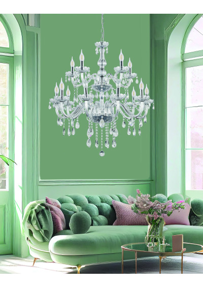 E14 pendant light 15xE14 transparent 78 cm - product image 1