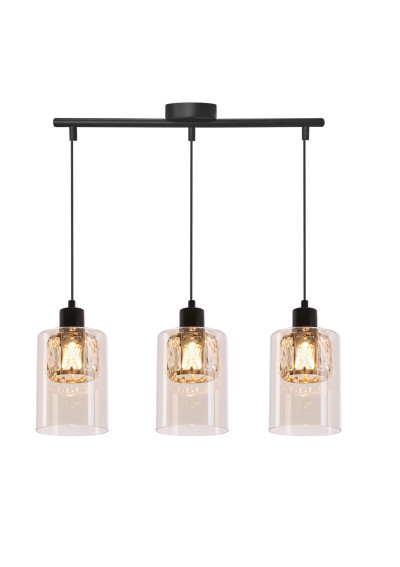 Ducato pendant light 3xE27 black 52 cm
