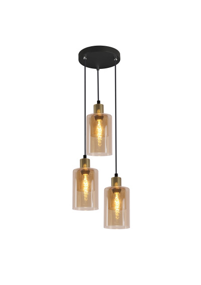 Doppio pendant light 3xE14 black 28 cm