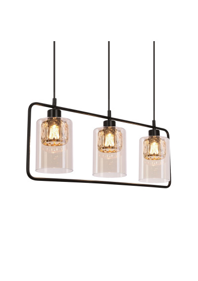 Lampa wisząca Destro 3xE27 czarny 70 cm