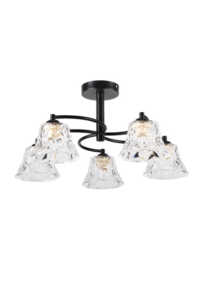 Sudan pendant light 5xE27 black 57 cm