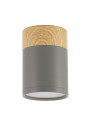 Lampa sufitowa Tuba 1xGU10 szary+drewniany 6,8 cm - zdjęcie produktu 1