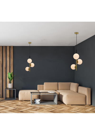Duo pendant light 3xE14 matt black / gold 32,5 cm - product image 3