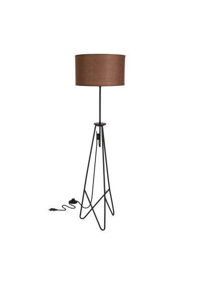 Lampa podłogowa Float 1xE27 czarny+ brązowy 173 cm