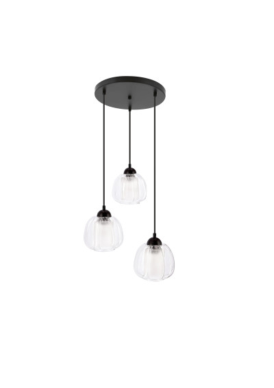 Valeria pendant light 3xE27 black 38 cm