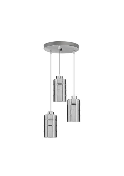 Metz pendant light 3xE27 silver 37 cm