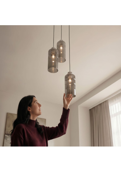 Lampa wisząca Metz 3xE27 srebrny 37 cm - zdjęcie produktu 1