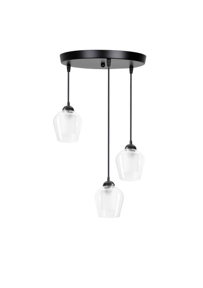 Krista pendant light 3xE27 black 38 cm