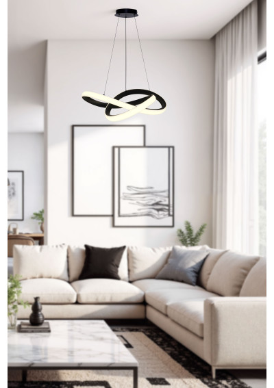 Lampa sufitowa Splot 32 W LED 3000 K czarny 46 cm - zdjęcie produktu 1